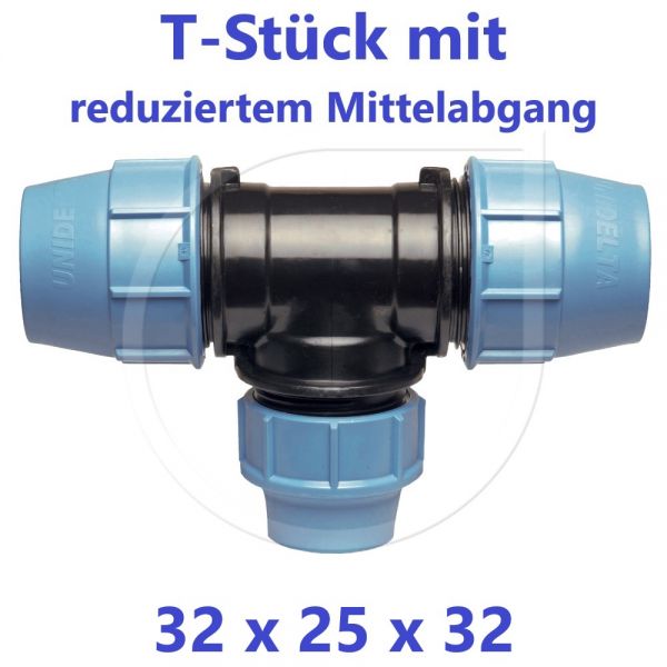 UNIDELTA Klemmverbinder T-Stück 90° reduziert 32 x 25 x 32