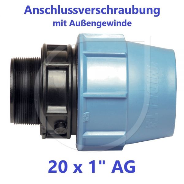 UNIDELTA Klemmverbinder Anschlussverschraubung mit Außengewinde 20 x 1"