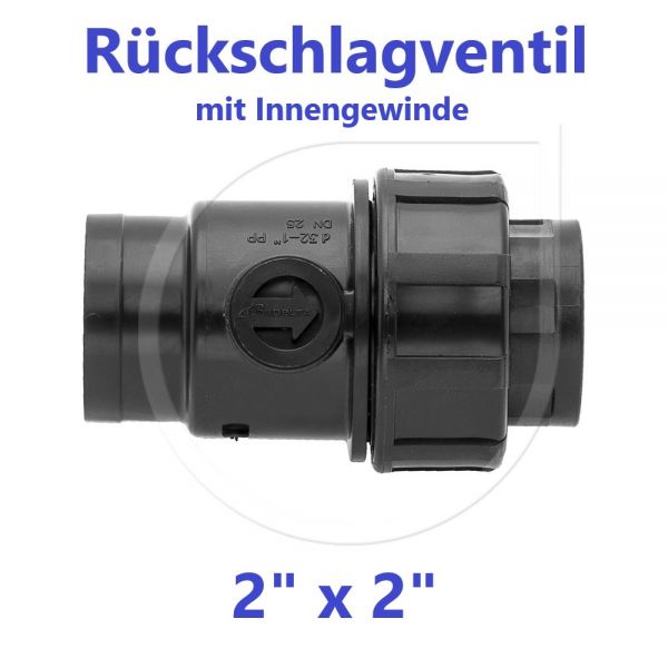 UNIDELTA Klemmverbinder Rückschlagventil mit Innengewinde 2" IG x 2" IG