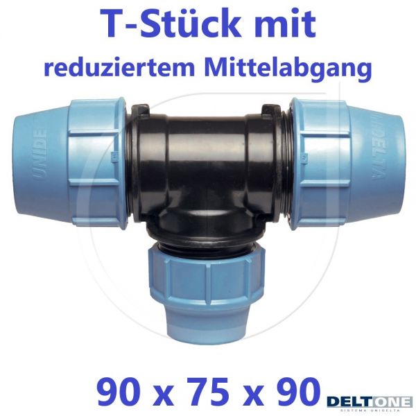 UNIDELTA Klemmverbinder T-Stück 90° reduziert 90 x 75 x 90 DeltOne