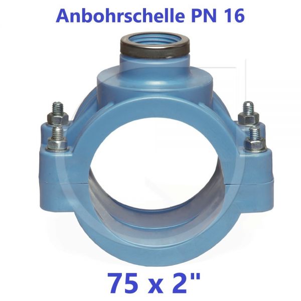 UNIDELTA Anbohrschelle mit Verstärkung PN16 Blau 75 x 2"