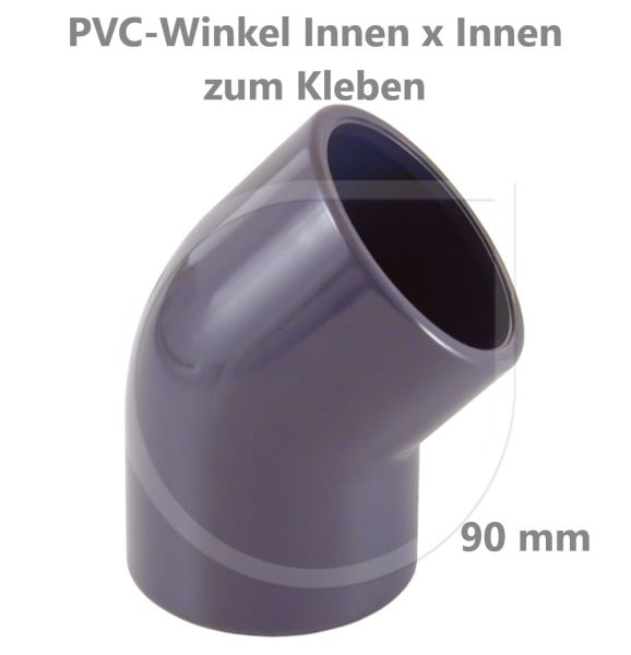 [22024009] PVC Winkel 45° Innen x Innen 90 x 90