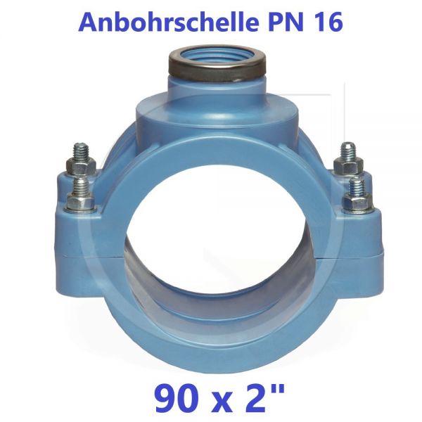 UNIDELTA Anbohrschelle mit Verstärkung PN16 Blau 90 x 2"