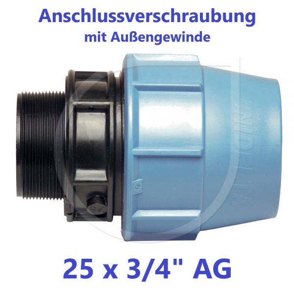 UNIDELTA Klemmverbinder Anschlussverschraubung mit Außengewinde 25 x 3/4"