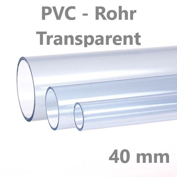 Transparentes PVC-Rohr 40 x 2,0 mm / PN 10