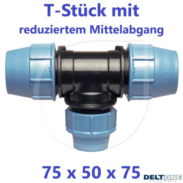 UNIDELTA Klemmverbinder T-Stück 90° reduziert 75 x 50 x 75 DeltOne