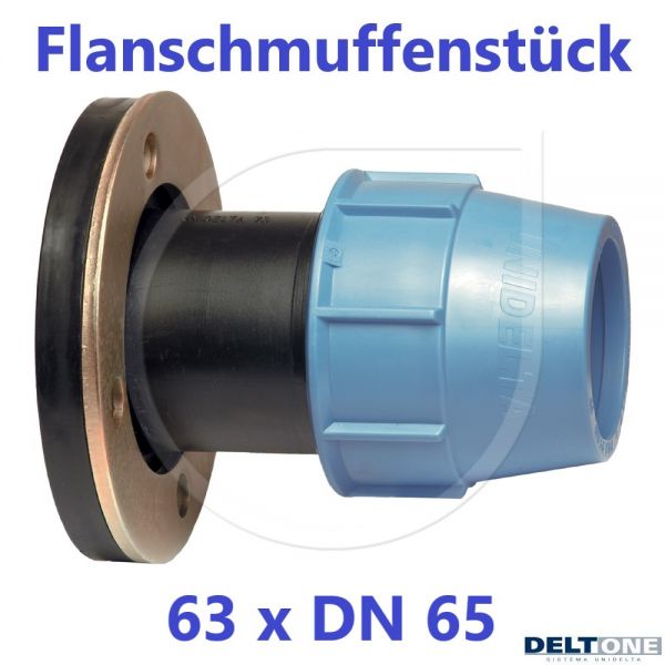 UNIDELTA Klemmverbinder Flanschmuffenstück 63 mm x DN 65