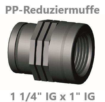 PP Reduziermuffe IG / IG 1 1/4" x 1"