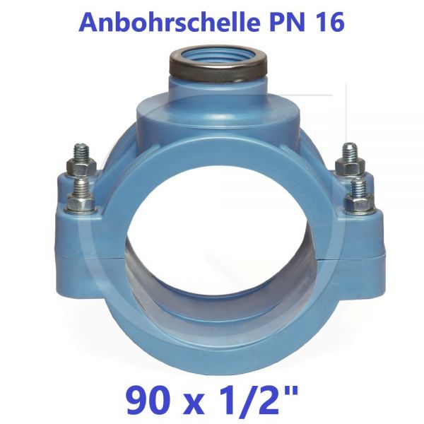 UNIDELTA Anbohrschelle mit Verstärkung PN16 Blau 90 x 1/2"