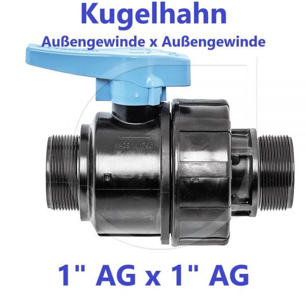 UNIDELTA Klemmverbinder Kugelhahn Außengewinde x Außengewinde 1" AG x 1" AG