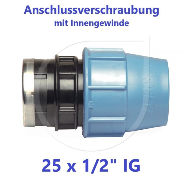 UNIDELTA Klemmverbinder Anschlussverschraubung mit Innengewinde 25 x 1/2"