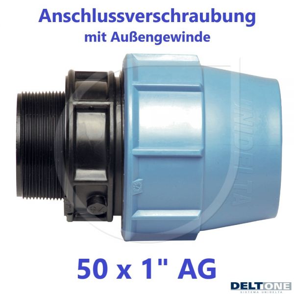 UNIDELTA Klemmverbinder Anschlussverschraubung mit Außengewinde 50 x 1" DeltOne