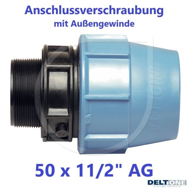 UNIDELTA Klemmverbinder Anschlussverschraubung mit Außengewinde 50 x 11/2" DeltOne