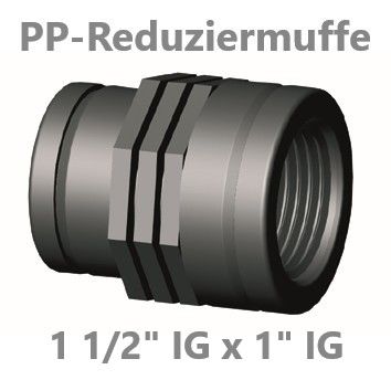 PP Reduziermuffe IG / IG 1 1/2" x 1"