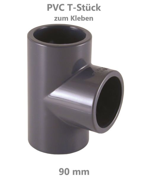 [22030009] PVC-T-Stück 90 mm zum Kleben