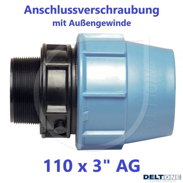 UNIDELTA Klemmverbinder Anschlussverschraubung mit Außengewinde 110 x 3" DeltOne