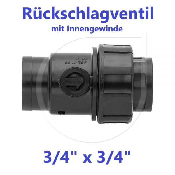 UNIDELTA Klemmverbinder Rückschlagventil mit Innengewinde 3/4" IG x 3/4" IG