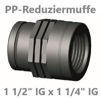 PP Reduziermuffe IG / IG 1 1/2" x 1 1/4"