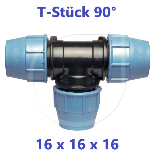 UNIDELTA Klemmverbinder T-Stück 90° 16mm DN10