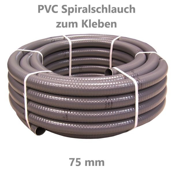 [25525075] PVC Spiralschlauch 75 mm, Grau