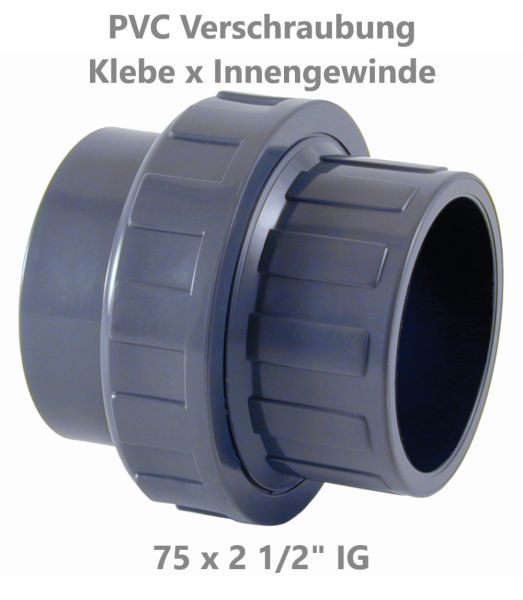 PVC Verschraubung Verschraubung 75 x 2 1/2" IG