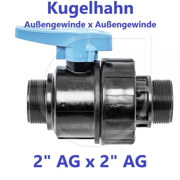 UNIDELTA Klemmverbinder Kugelhahn Außengewinde x Außengewinde 2" AG x 2" AG