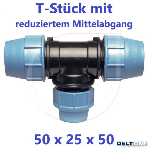 UNIDELTA Klemmverbinder T-Stück 90° reduziert 50 x 25 x 50