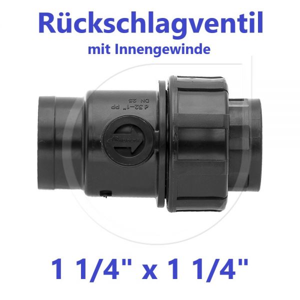 UNIDELTA Klemmverbinder Rückschlagventil mit Innengewinde 11/4" IG x 11/4" IG