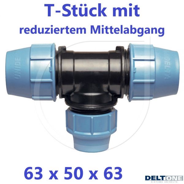 UNIDELTA Klemmverbinder T-Stück 90° reduziert 63 x 50 x 63 DeltOne