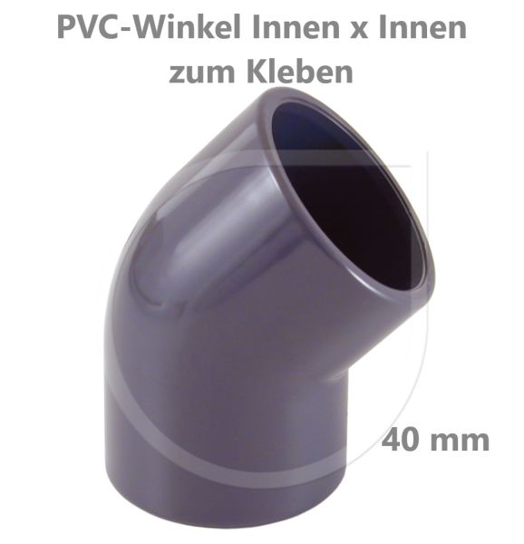 [22024005] PVC Winkel 45° Innen x Innen 40 x 40