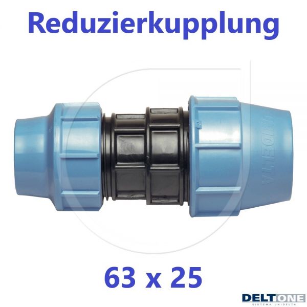 UNIDELTA Klemmverbinder Reduzierkupplung 63 x 25mm DN50xDN20 DeltOne