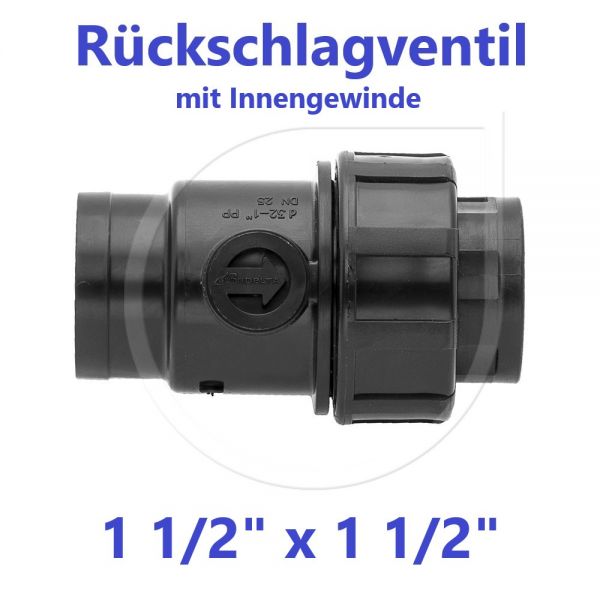 UNIDELTA Klemmverbinder Rückschlagventil mit Innengewinde 11/2" IG x 11/2" IG