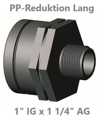 PP Reduktion lang IG / AG 1" x 1 1/4"