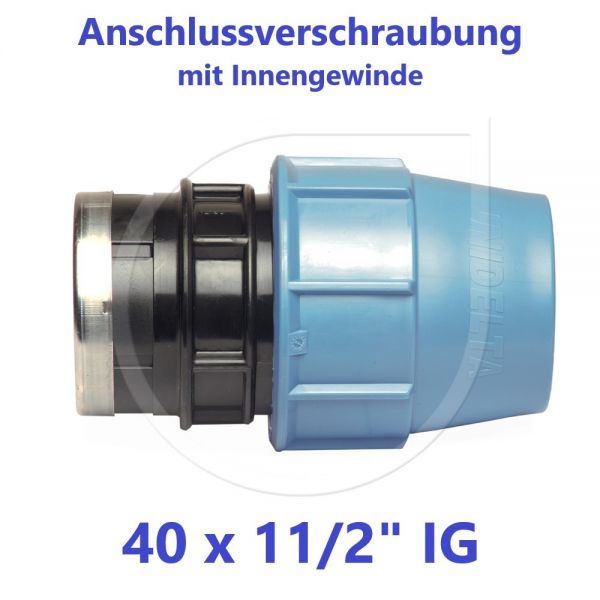 UNIDELTA Klemmverbinder Anschlussverschraubung mit Innengewinde 40 x 11/2"