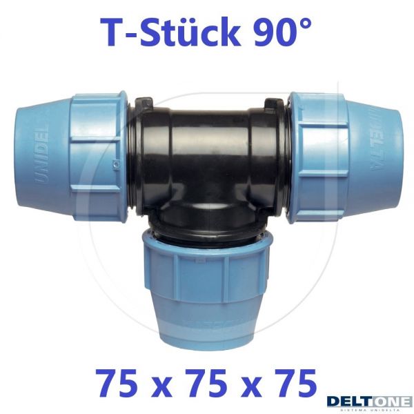 UNIDELTA Klemmverbinder T-Stück 90° 75mm DN65