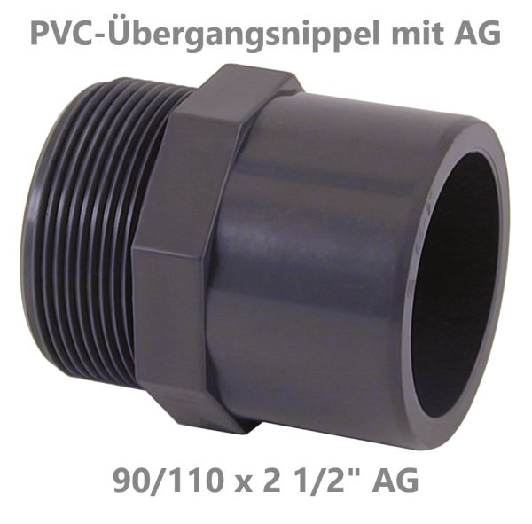 PVC Übergangsnippel AG 90 / 110 x 2 1/2"