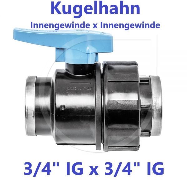 UNIDELTA Klemmverbinder Kugelhahn Innengewinde x Innengewinde 3/4" IG x 3/4" IG