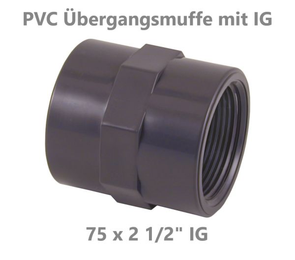 PVC Anschlussverschraubung iG 75 x 2 1/2"