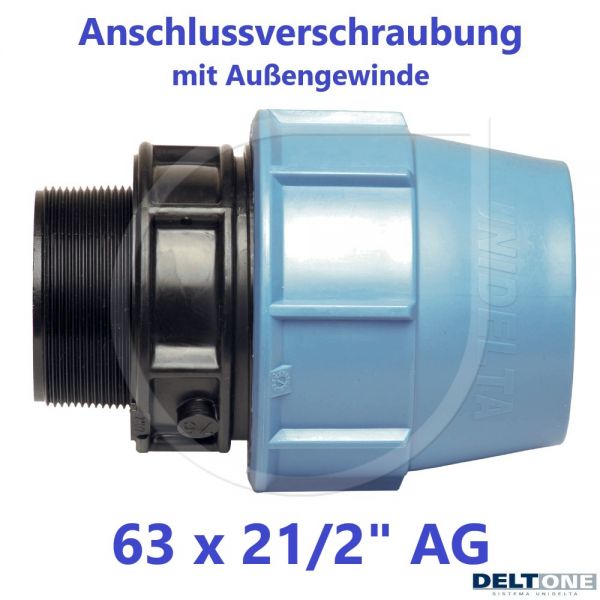 UNIDELTA Klemmverbinder Anschlussverschraubung mit Außengewinde 63 x 21/2" DeltOne