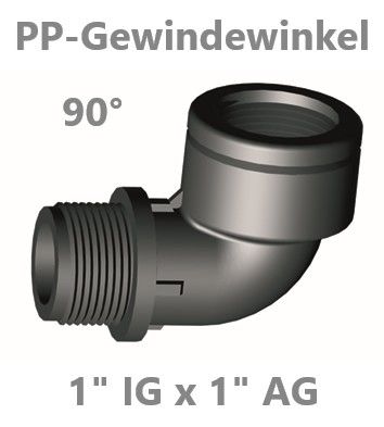 PP Gewindewinkel 90° 1" IG x AG