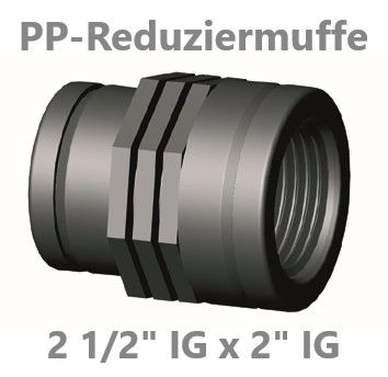 PP Reduziermuffe IG / IG 2 1/2" x 2"