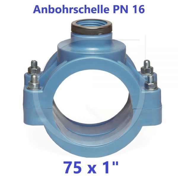 UNIDELTA Anbohrschelle mit Verstärkung PN16 Blau 75 x 1"