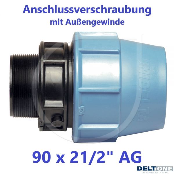 UNIDELTA Klemmverbinder Anschlussverschraubung mit Außengewinde 90 x 21/2" DeltOne