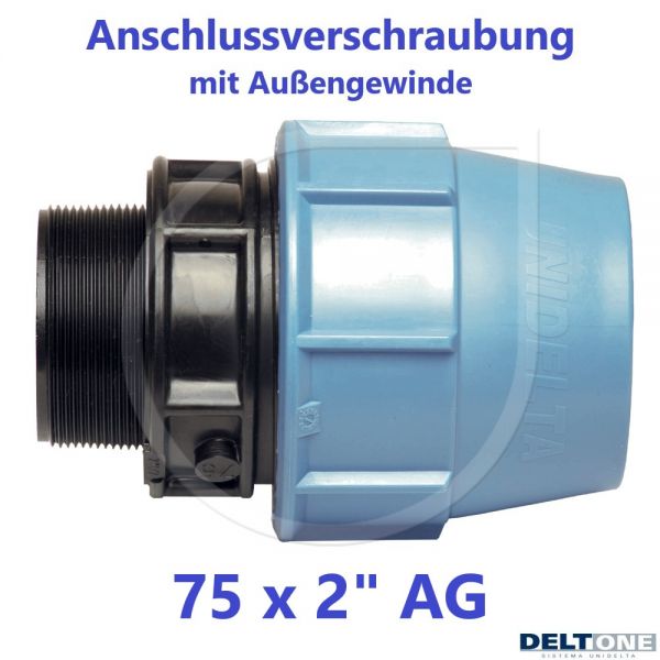 UNIDELTA Klemmverbinder Anschlussverschraubung mit Außengewinde 75 x 2" DeltOne