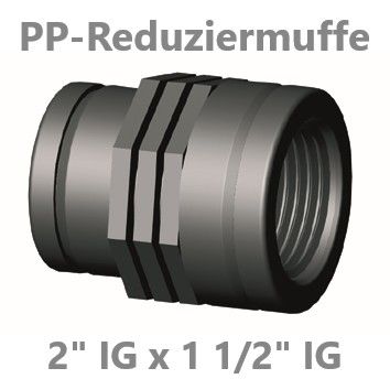 PP Reduziermuffe IG / IG 2" x 1 1/2"