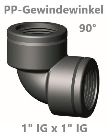 PP Gewindewinkel 90° 1" IG x IG