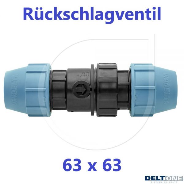 UNIDELTA Klemmverbinder Rückschlagventil Klemm x Klemm 63mm DN50