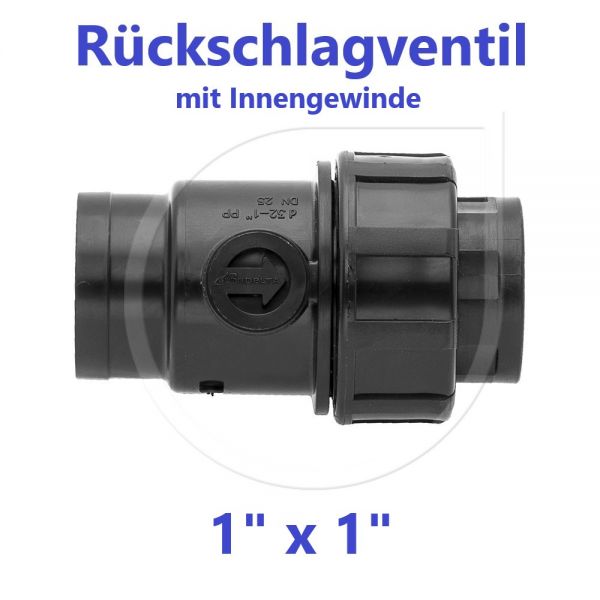 UNIDELTA Klemmverbinder Rückschlagventil mit Innengewinde 1" IG x 1" IG