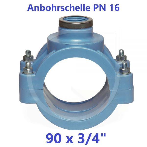 UNIDELTA Anbohrschelle mit Verstärkung PN16 Blau 90 x 3/4"