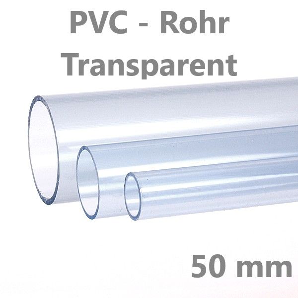 Transparentes PVC-Rohr 50 x 2,4 mm / PN 10